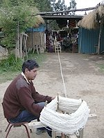 embabinage de la laine d'alpaca